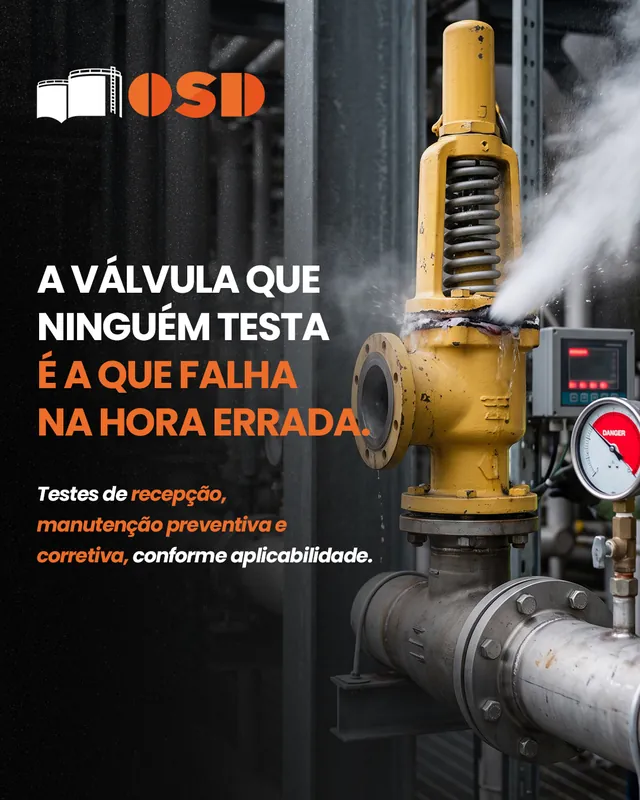 Arte para redes sociais da OSD Indústria: A válvula que ninguém testa