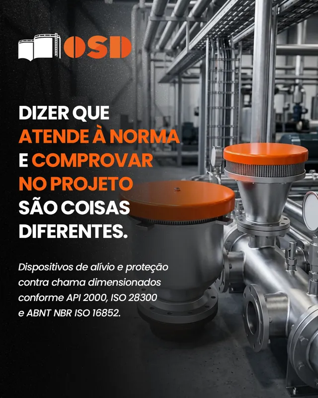 Arte para redes sociais da OSD Indústria: Atender à norma e comprovar no projeto