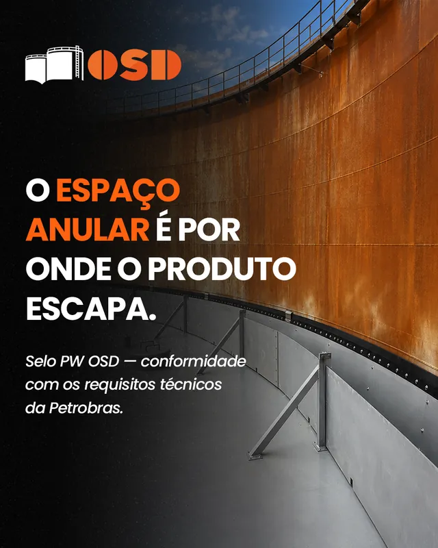 Arte para redes sociais da OSD Indústria: O espaço anular é por onde o produto escapa