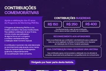 PMI Rio, carrossel Como funciona a jornada do mentorado, tela 3