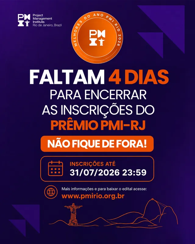 Arte para redes sociais da PMI Rio: Do propósito ao recurso