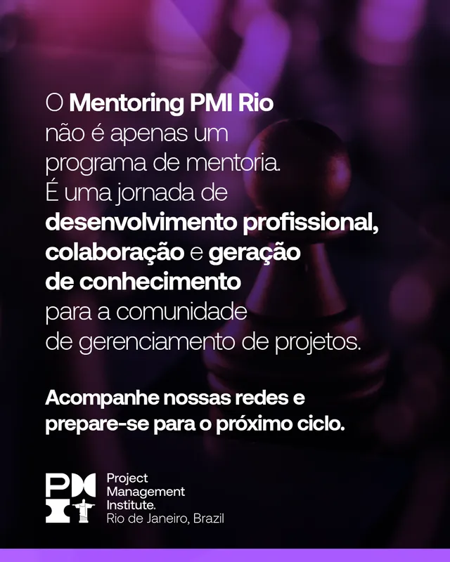 Arte para redes sociais da PMI Rio: Let's Talk About Projects