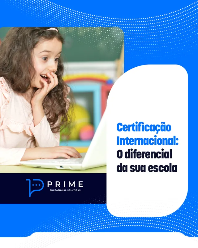 Arte para redes sociais da Prime: Certificação internacional