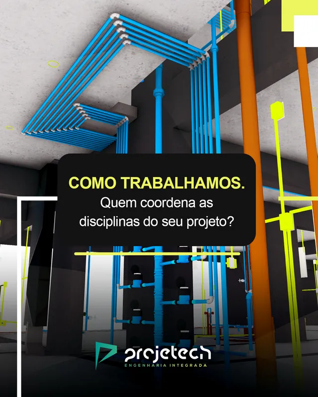 Arte para redes sociais da Projetech Estrutural: Como trabalhamos