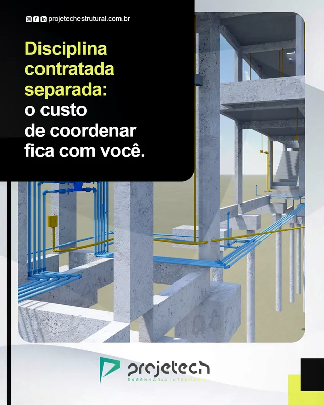 Arte para redes sociais da Projetech Estrutural: Disciplina contratada separada
