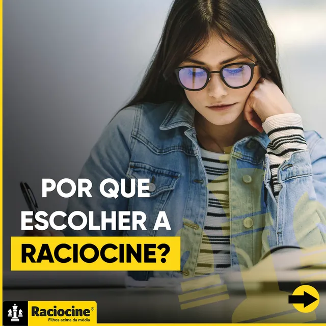Arte para redes sociais da Raciocine: Por que escolher a Raciocine?