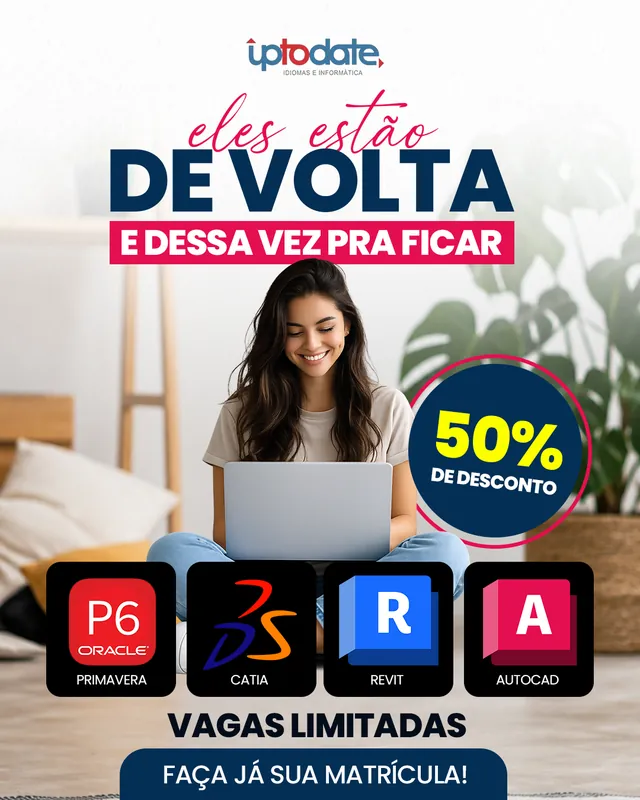 Arte da Up to Date: Eles estão de volta: cursos com 50% de desconto